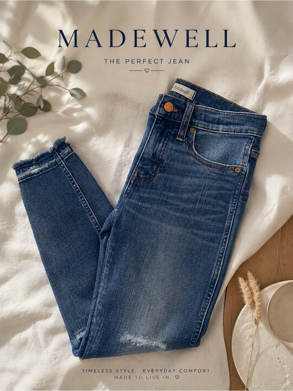 Madewell High Rise Skinny Jeans 26p Raw Hem Distressed